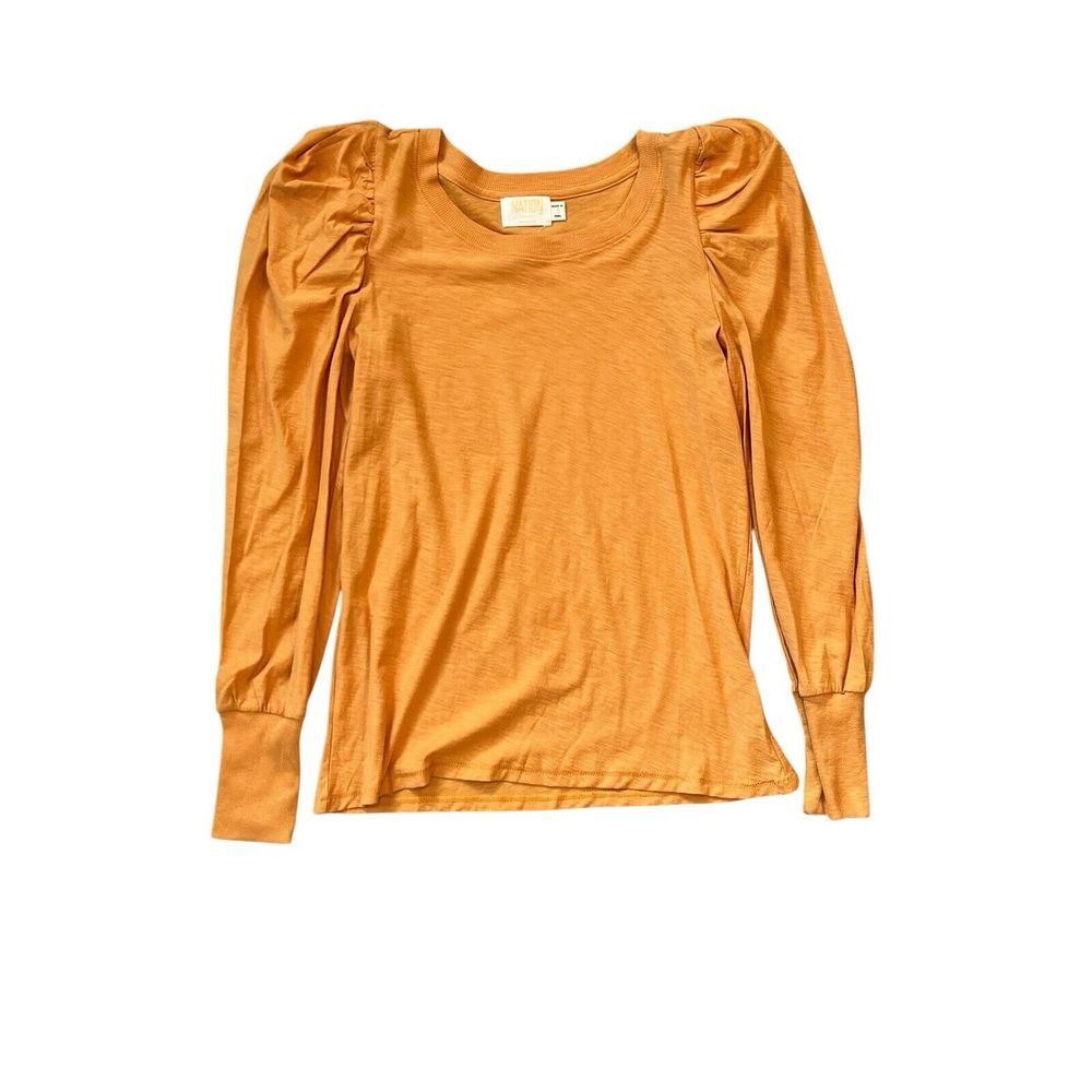 Nation LTD Romy Puff Shoulder Pullover Top in Marigold, Size Small